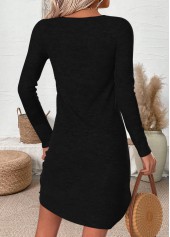 Black Tummy Coverage Graffiti Print Short Long Sleeve Dress | thumb picture 