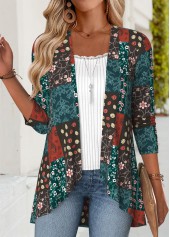 Multi Color Tummy Coverage Fake Two Piece Twinset