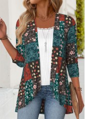 Multi Color Tummy Coverage Fake Two Piece Twinset | thumb picture 