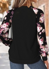 Light Pink Tummy Coverage Floral Print Long Sleeve Sweatshirt | thumb picture 