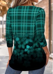 Green Tummy Coverage Plaid Long Sleeve T Shirt | thumb picture 