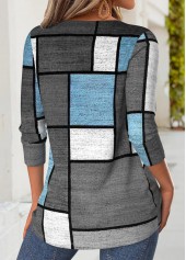 Multi Color Tummy Coverage Geometric Print T Shirt | thumb picture 