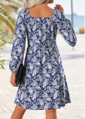 Blue Tummy Coverage Paisley Print Long Sleeve Dress | thumb picture 
