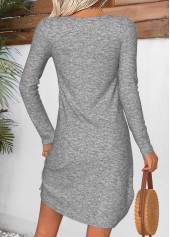 Light Grey Marl Tummy Coverage Tropical Plants Print Dress | thumb picture 