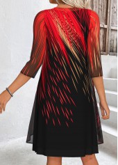 Black Tummy Coverage Ombre 3/4 Sleeve Dress and Cardigan | thumb picture 