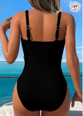 Tummy Coverage Tie Dye Print Black One Piece Swimwear | thumb picture 