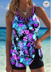 Tummy Coverage Marine Life Print Multi Color Tankini Top-No Bottom