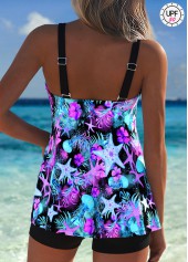 Tummy Coverage Marine Life Print Multi Color Tankini Top-No Bottom | thumb picture 