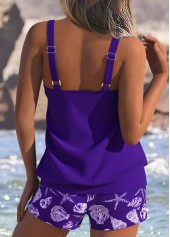 Tummy Coverage Mid Waisted Marine Life Print Tankini Set | thumb picture 