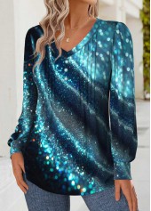 Blue Tummy Coverage Ombre Long Sleeve T Shirt | thumb picture 