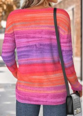 Multi Color Tummy Coverage Ombre Long Sleeve T Shirt | thumb picture 