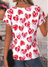 Red Twist Heart Print Short Sleeve T Shirt | thumb picture 