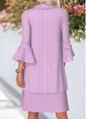 Light Purple Tummy Coverage 3/4 Sleeve Dress and Cardigan | thumb picture 