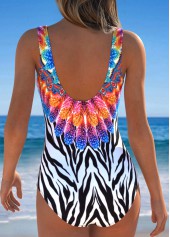 Tummy Coverage Zebra Stripe Print One Piece Swimwear | thumb picture 