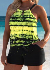 Tummy Coverage Mid Waisted Tie Dye Print Tankini Set | thumb picture 