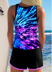 Tummy Coverage Mid Waisted Ombre Multi Color Tankini Set | thumb picture 