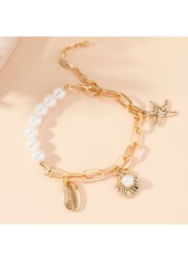 Golden Color Shell Alloy Detail Bracelet