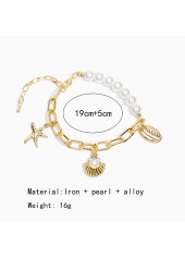 Golden Color Shell Alloy Detail Bracelet | thumb picture 