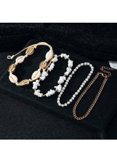 Golden Shell Beaded Design Alloy Anklets | thumb picture 