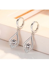 Silver Teardrop Design Hollow Copper Earrings