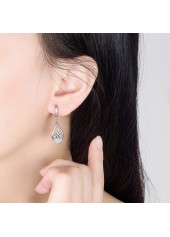 Silver Teardrop Design Hollow Copper Earrings | thumb picture 