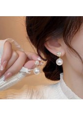 Golden Pearl Design Round Alloy Earrings | thumb picture 