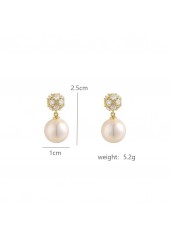 Golden Pearl Design Round Alloy Earrings | thumb picture 