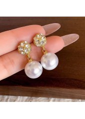 Golden Pearl Design Round Alloy Earrings | thumb picture 