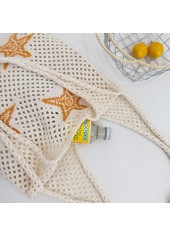 Beige Star Print Open Shoulder Bag | thumb picture 