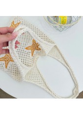 Beige Star Print Open Shoulder Bag | thumb picture 