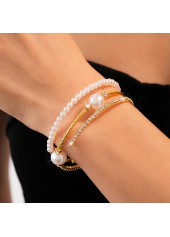 Golden Pearl Round Beaded Design Bangle