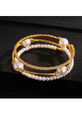 Golden Pearl Round Beaded Design Bangle | thumb picture 