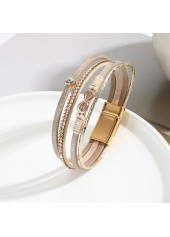 Light Coffee Infinity Symbol Faux Leather Bangle