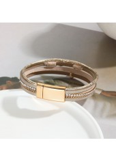 Light Coffee Infinity Symbol Faux Leather Bangle | thumb picture 