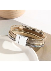 Gray Brown Shell Faux Leather Bangle | thumb picture 