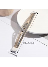 Gray Brown Shell Faux Leather Bangle | thumb picture 