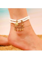 Golden Color Shell Alloy Detail Anklets