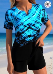 Tummy Coverage Mid Waisted Ombre Black Tankini Set | thumb picture 