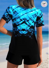 Tummy Coverage Mid Waisted Ombre Black Tankini Set | thumb picture 