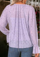 Light Purple Tummy Coverage Long Sleeve Blouse and Camisole | thumb picture 