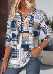 Multi Color Tummy Coverage Geometric Print T Shirt | thumb picture 