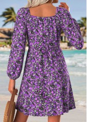 Purple Tummy Coverage Ditsy Floral Print Short Dress | thumb picture 