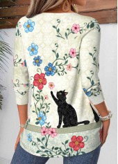 Multi Color Tummy Coverage Animal Print T Shirt | thumb picture 