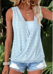 Light Blue Tummy Coverage Sleeveless Tank Top | thumb picture 