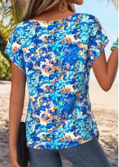 Blue Tummy Coverage Tie Dye Print T Shirt | thumb picture 