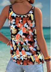 Multi Color Tummy Coverage Tropical Plants Print Camisole Top | thumb picture 