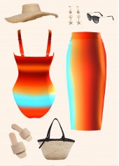 Pull On Ombre One Piece Swimwear and Sarong | thumb picture 