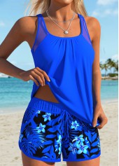 Tummy Coverage Mid Waisted Floral Print Tankini Set | thumb picture 