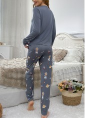 Dark Grey Long Sleeve Lounge Top and Pants | thumb picture 