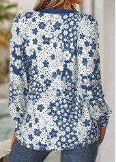 Navy Tummy Coverage Floral Print Long Sleeve T Shirt | thumb picture 